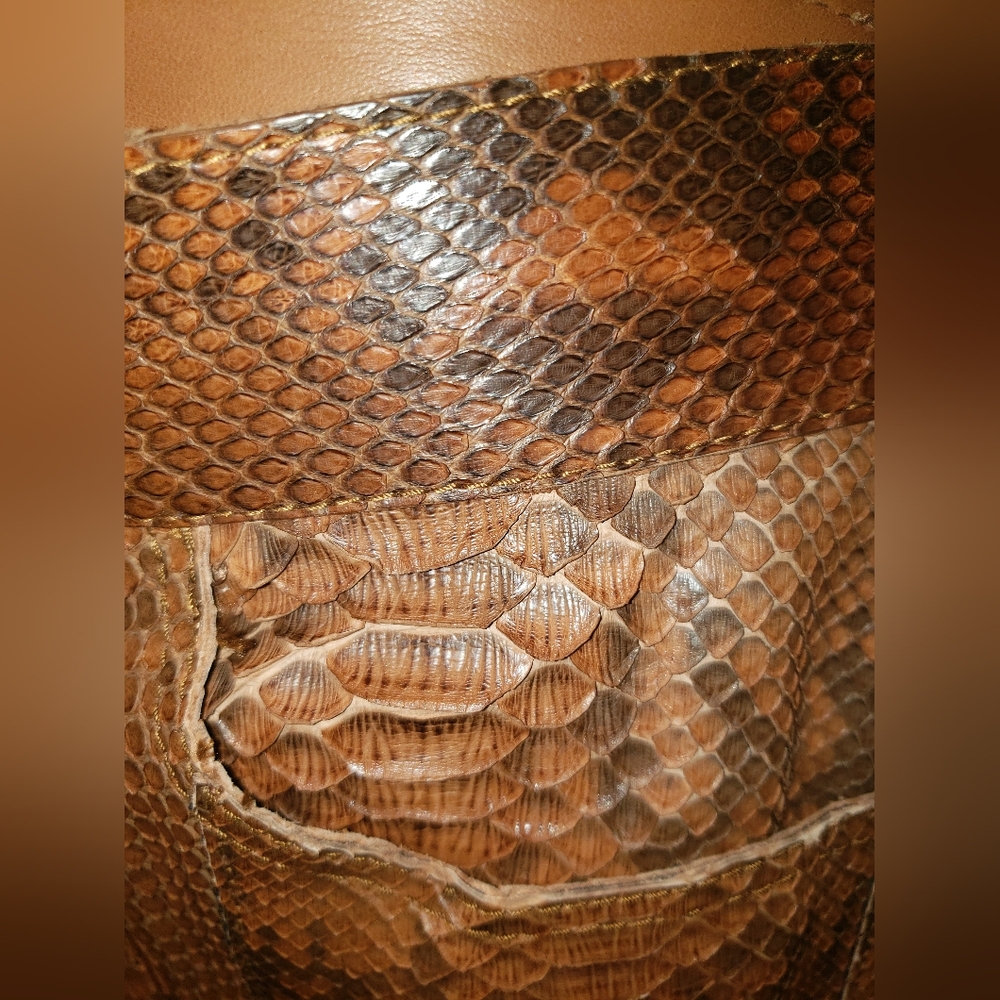Manual genuine Python snakeskin reptile  brown cognac pants trouser. - Picture 16 of 16